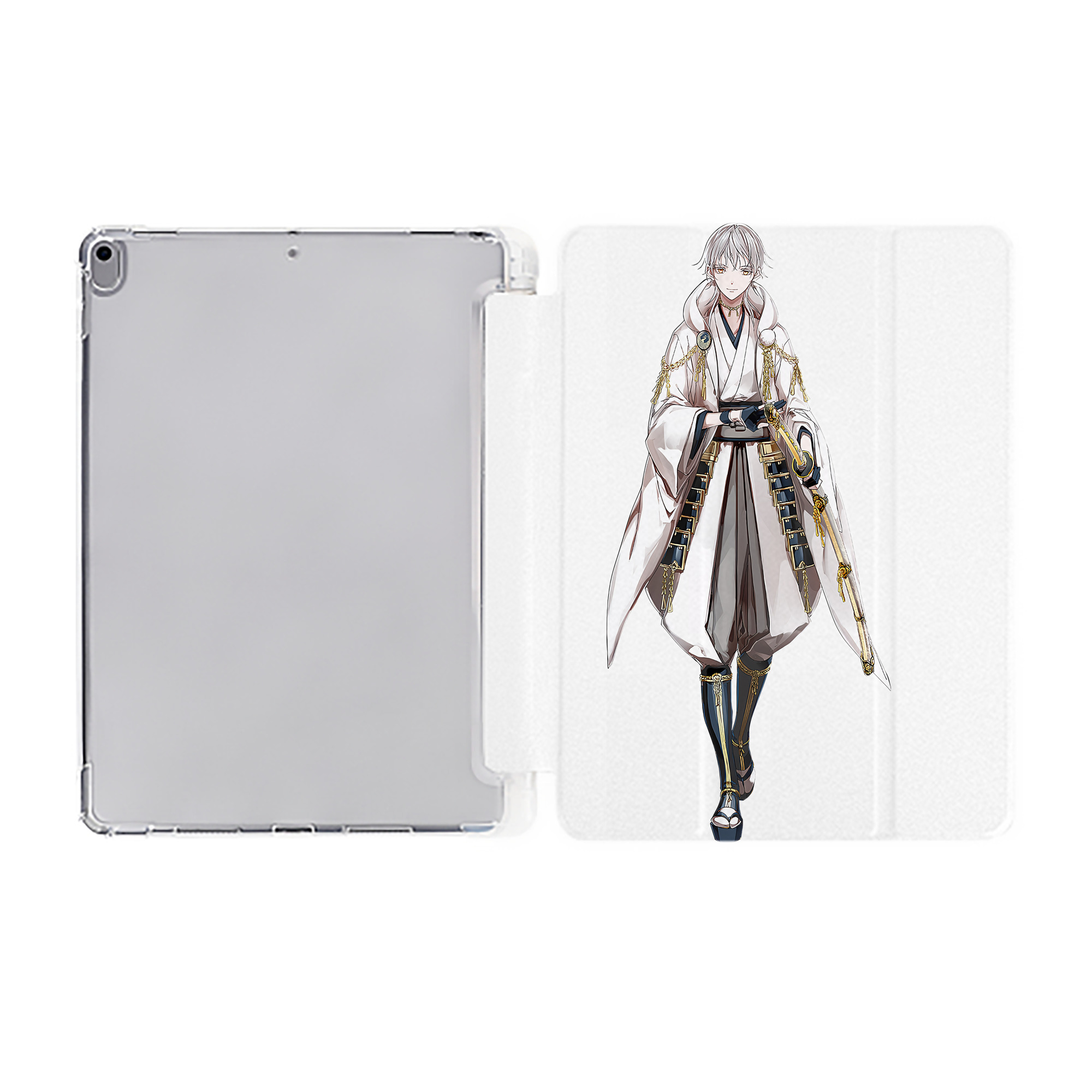（画像用） 刀剣乱舞 Touken Ranbu IPad ケース ペン収納付き 三つ折りスタンド PUレザー×シリコン 対応機種9.5/10.5/10.9インチ